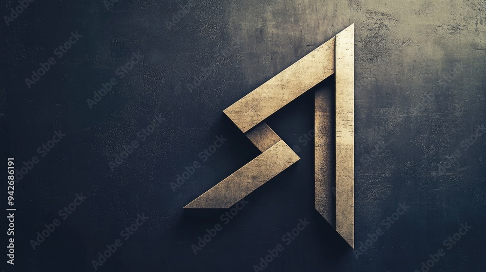 Fototapete simple, interlocking shapes arranged to form a single, elegant arrow, symbolizing progress and direc