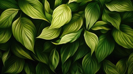 Leaves green lush plant beautiful. Generative AI