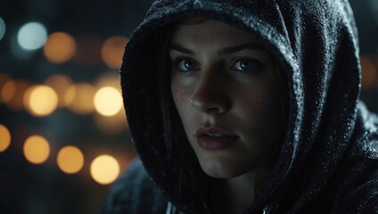 Hooded mysterious figure engaged cyber operations.