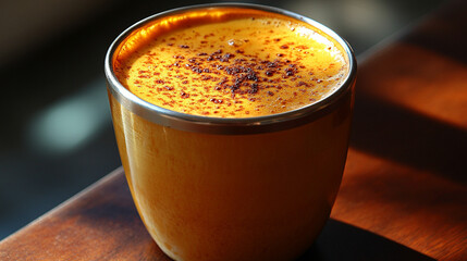 South Indian filter coffee served in a traditional brass tumbler and davara. The coffee, rich and frothy, captures the essence of a cultural ritual