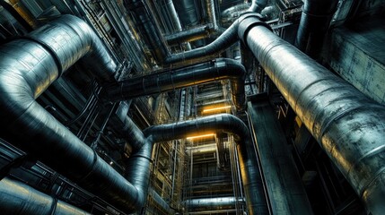 Pipes tubes  power plant. Generative AI