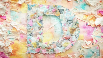 The Letter D Formed From Colorful Paper Scraps