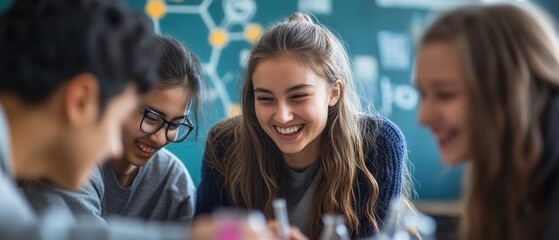 Students Collaborating in Classroom