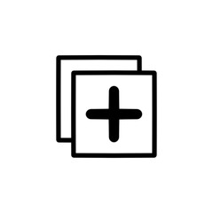 add copy icon vector illustration Flat icon isolated on white. Upload document icon. New document.