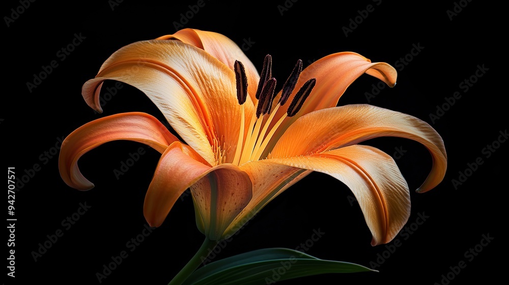 Wall mural wild orange lily. generative ai