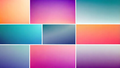 Obraz premium Gradient backgrounds in a variety of color schemes and soft transitions, perfect for web design, digital art, and app interfaces, presented in high-resolution files.