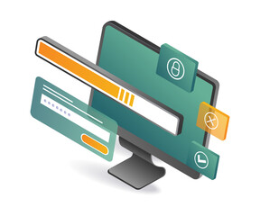 Search bar on computer screen, awaiting user interaction