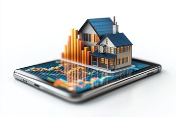 Real Estate Investment on Mobile Phone with Graph and House Model