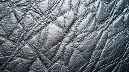 Natural, genuine gray leather texture close up, macro. Structure of glossy leatherette, artifical skin surface with embossing pattern.
