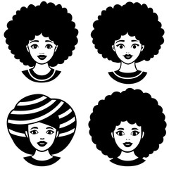 Afro Girl Hair Style vector illustration