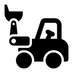 loader, wheel loader, construction vehicle, vehicle, excavator, backhoe solid or glyph icon