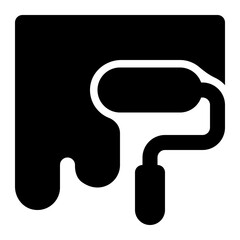 paint roller, painting, paint, paintbrush, construction tools, construction equipment solid or glyph icon