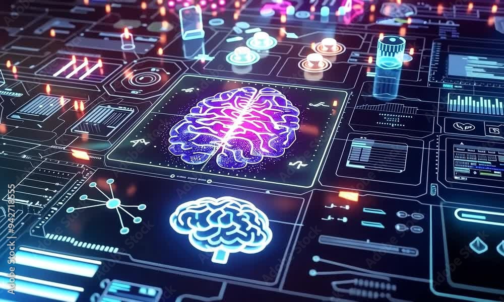 Poster exploring the intricate connections of artificial intelligence with a visual representation of a dig
