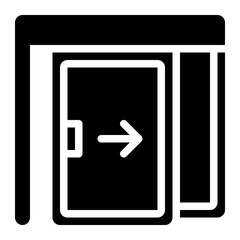 sliding door, doors, doorway, entrance, construction, building solid or glyph icon