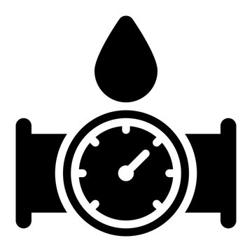water meter, equipment, tools, carpentry, measurement, flow meter solid or glyph icon