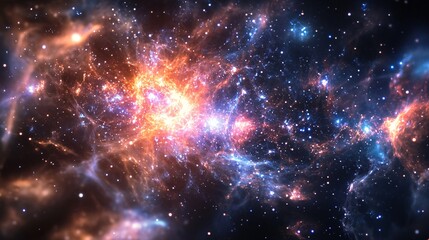 An energetic cosmic explosion wallpaper, capturing the moment of a supernova with bright, fiery colors and swirling energy