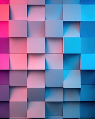 3D cubes abstract background with pink and blue gradient. Modern geometric pattern creating a dynamic and visually engaging design.