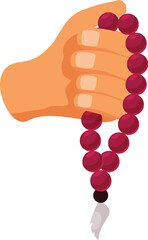 Hand gently counting the beads of a rosary, seeking solace and connection