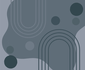 Modern abstract seamless geometric art with shapes and circles in shades of dark grey