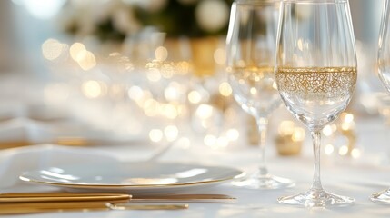 A highly decorated vase featuring delicate gold filigree, centered on a royal banquet table with rich textures and sumptuous surroundings