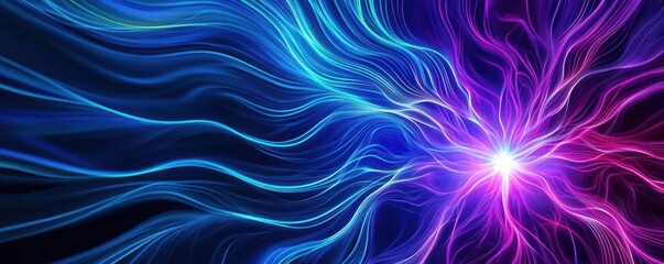 Radiant energy burst, vector effect, centered placement, explosive motion, vivid colors, dynamic composition