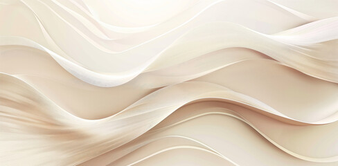 Abstract background with beige smooth backdrop with wavy lines, minimalist design.