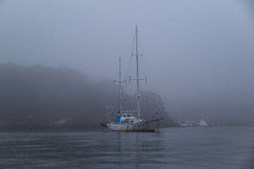 Fototapeta premium Boat in Fog