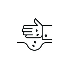 Obraz premium Planting seeds icon. Simple hand planting seeds in soil icon for social media, app, and web design. Vector illustration.