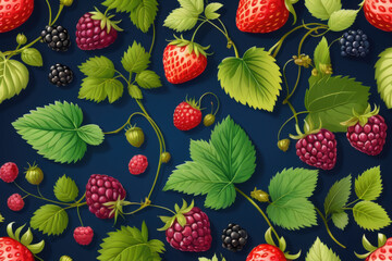 seamless background with berries