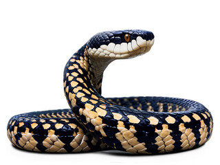 Obraz premium black and white rattlesnake illustration isolated on a transparent Background