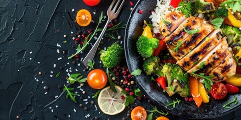 Grilled Chicken with Stir-Fried Vegetables and Rice: A Nutritious Meal for Athletes