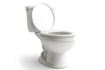 White ceramic toilet bowl isolated on white background