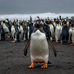 Obraz premium king penguin colony