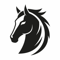 Elegant horse head logo icons. Minimal horse face silhouette vector logo