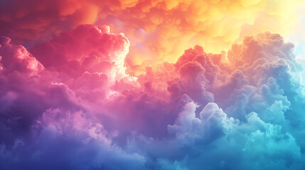 A captivating scene featuring a billowing cloud of colorful smoke, swirling in vibrant hues and creating a dramatic and ethereal visual in the open sky.  
