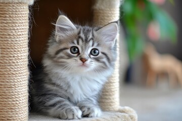 Siberian kitten blue with white 12 weeks old , ai