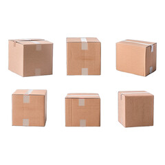 cardboard boxes on a transparent background