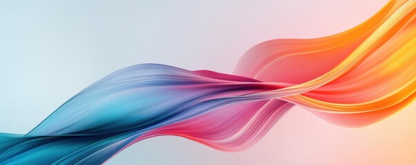Naklejka premium Abstract wave design with vibrant colors, creating a dynamic and fluid visual experience for modern artwork or backgrounds.