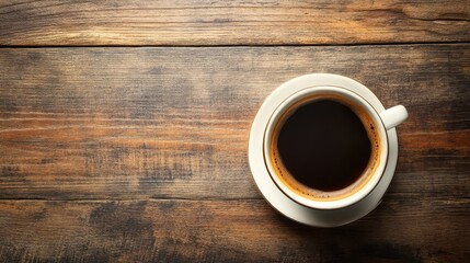 Aromatic Coffee Moment on Rustic Wooden Table