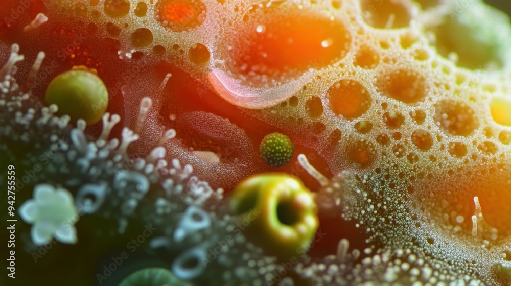 Poster Abstract Macro of a Multicolored Surface with Bubbles and Texture