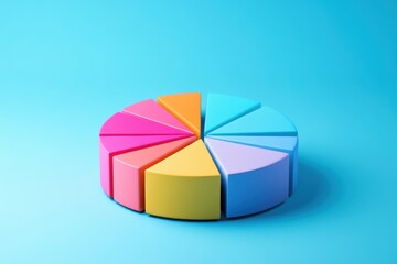 Obraz premium A multi-layered pie chart features segmented axes and radial distribution with vibrant color gradients. 