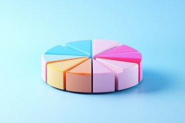 Obraz premium A multi-layered pie chart features segmented axes and radial distribution with vibrant color gradients. 