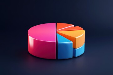 Obraz premium A multi-layered pie chart features segmented axes and radial distribution with vibrant color gradients. 
