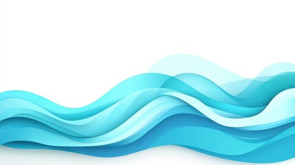 Obraz premium A modern blue wave flows smoothly on a white backdrop, creating a vibrant and dynamic abstract illustration.