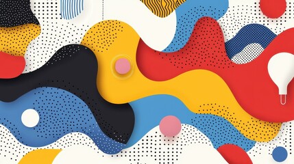 Naklejka premium Vibrant abstract halftone patterns create a modern, colorful illustration, perfect for fresh design projects.