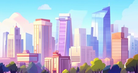 Explore a vibrant abstract cityscape, perfect for adventurous battles in a futuristic mobile game.