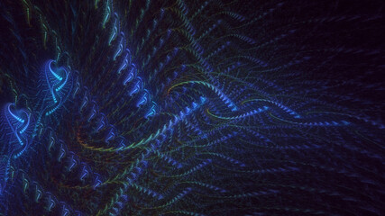 3D manual rendering abstract technology fractal background. Its not AI Generatd illustration.