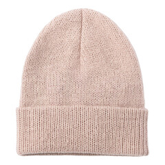beige blank beanie on transparent background
