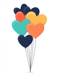 Adorn your space with handdrawn heartshaped balloons in soft colors, perfect for a romantic touch in a corporate setting.