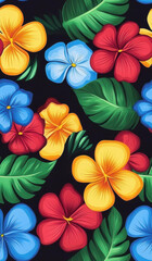 Vibrant aloha patterns burst with color, perfect for adding a tropical vibe to any space or event decor